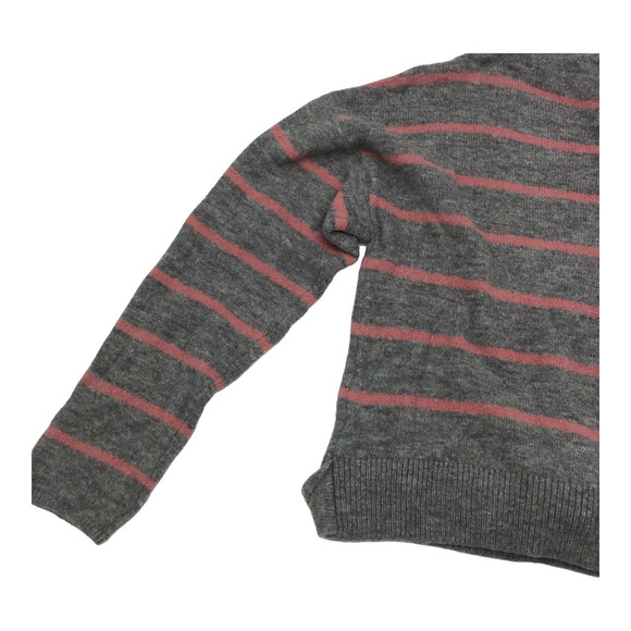 WAYF Womens Large Sweater Gray Pink Stripe Mock Neck Tie Waist Nordstrom NWT - Picture 11 of 11